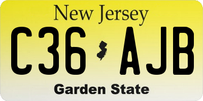 NJ license plate C36AJB