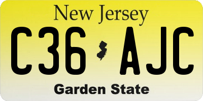 NJ license plate C36AJC