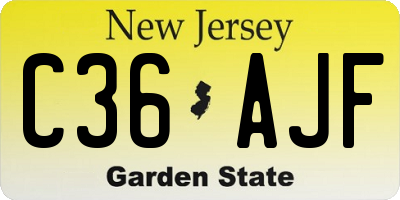 NJ license plate C36AJF