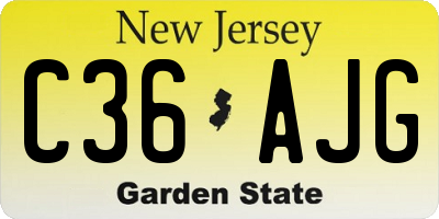 NJ license plate C36AJG