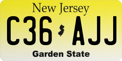 NJ license plate C36AJJ