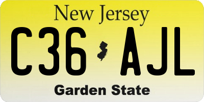NJ license plate C36AJL
