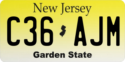NJ license plate C36AJM