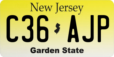 NJ license plate C36AJP