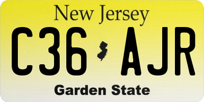 NJ license plate C36AJR