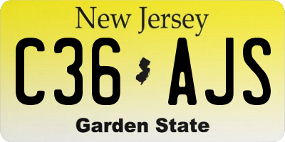 NJ license plate C36AJS