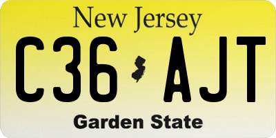NJ license plate C36AJT