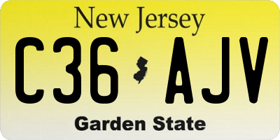 NJ license plate C36AJV