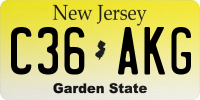 NJ license plate C36AKG