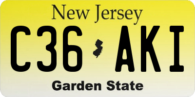 NJ license plate C36AKI