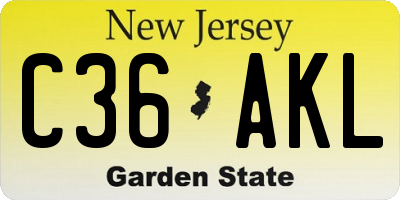 NJ license plate C36AKL