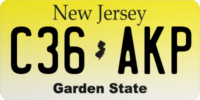 NJ license plate C36AKP