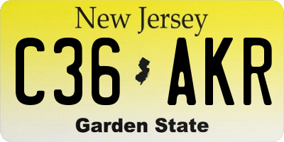 NJ license plate C36AKR