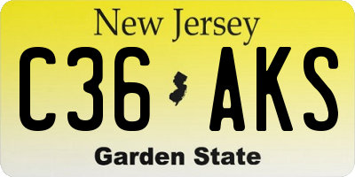 NJ license plate C36AKS