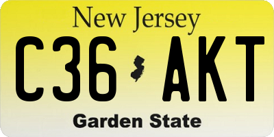 NJ license plate C36AKT