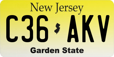 NJ license plate C36AKV