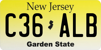 NJ license plate C36ALB