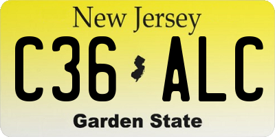 NJ license plate C36ALC