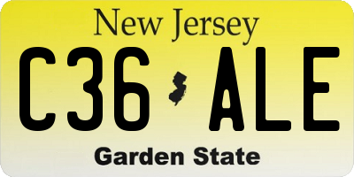 NJ license plate C36ALE