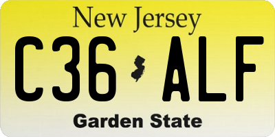NJ license plate C36ALF