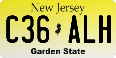 NJ license plate C36ALH