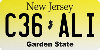 NJ license plate C36ALI