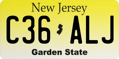 NJ license plate C36ALJ