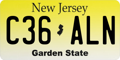 NJ license plate C36ALN