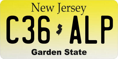 NJ license plate C36ALP