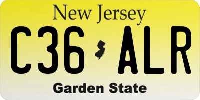 NJ license plate C36ALR