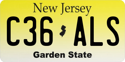 NJ license plate C36ALS