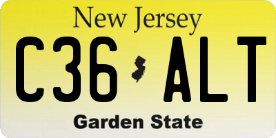 NJ license plate C36ALT