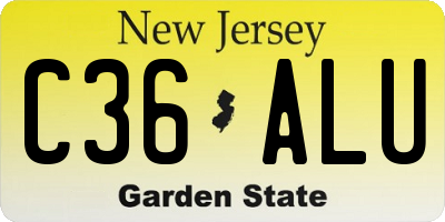 NJ license plate C36ALU