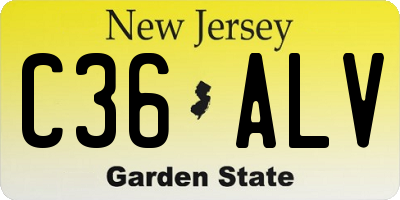 NJ license plate C36ALV
