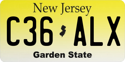 NJ license plate C36ALX