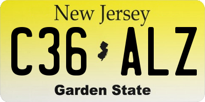 NJ license plate C36ALZ