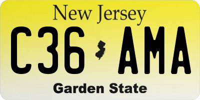 NJ license plate C36AMA