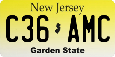NJ license plate C36AMC