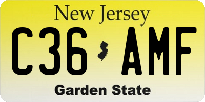 NJ license plate C36AMF