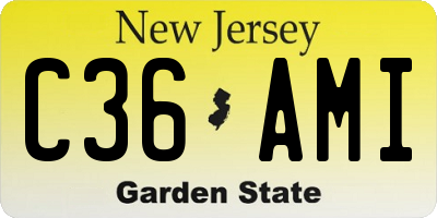 NJ license plate C36AMI