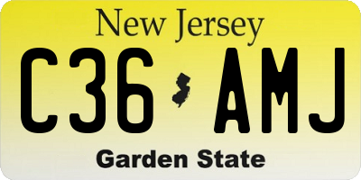 NJ license plate C36AMJ