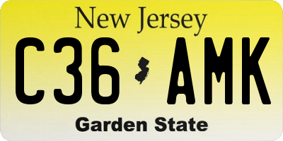 NJ license plate C36AMK