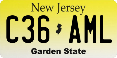 NJ license plate C36AML