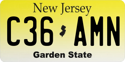 NJ license plate C36AMN