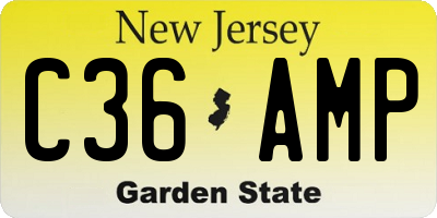 NJ license plate C36AMP