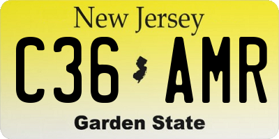 NJ license plate C36AMR