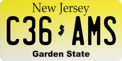 NJ license plate C36AMS