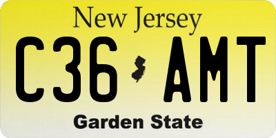 NJ license plate C36AMT