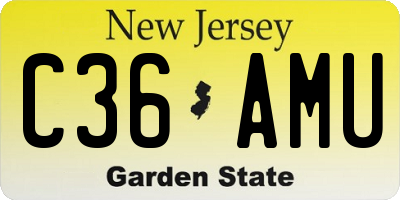 NJ license plate C36AMU