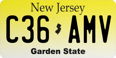 NJ license plate C36AMV